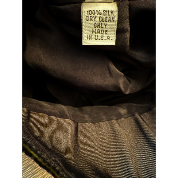 Naeem Khan Black & Olive Green Embroidered Silk Skirt Size 8 | Luxury Designer - Picture 8 of 15